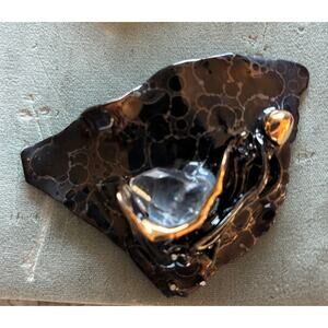 Amy Lacombe Vitage Abstract Ceramic Clay Brooch Jewelry 80'-90' 24K Gold